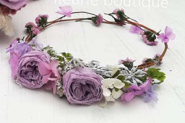 Tocado Media Corona · 2 Rosas Inglesas